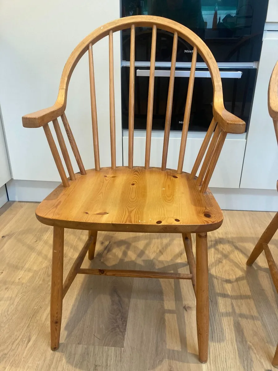 Vintage Chairs x 2 - Windsor - Carver Armchairs - Image 3