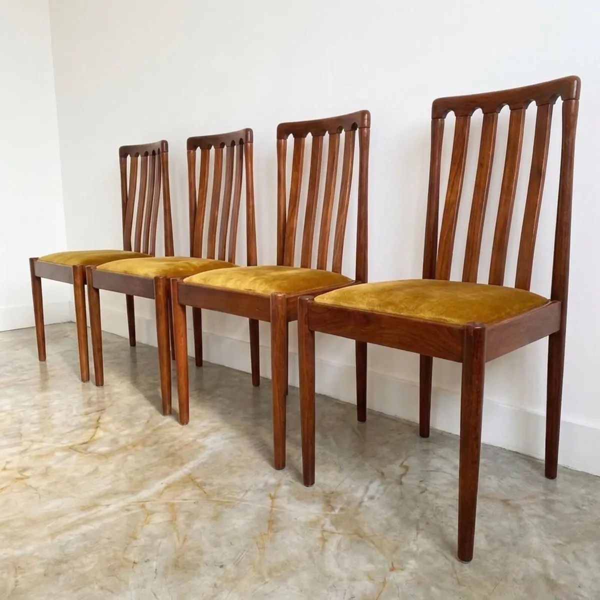 6 Vintage Mid Century Teak Dining Chairs - Image 3