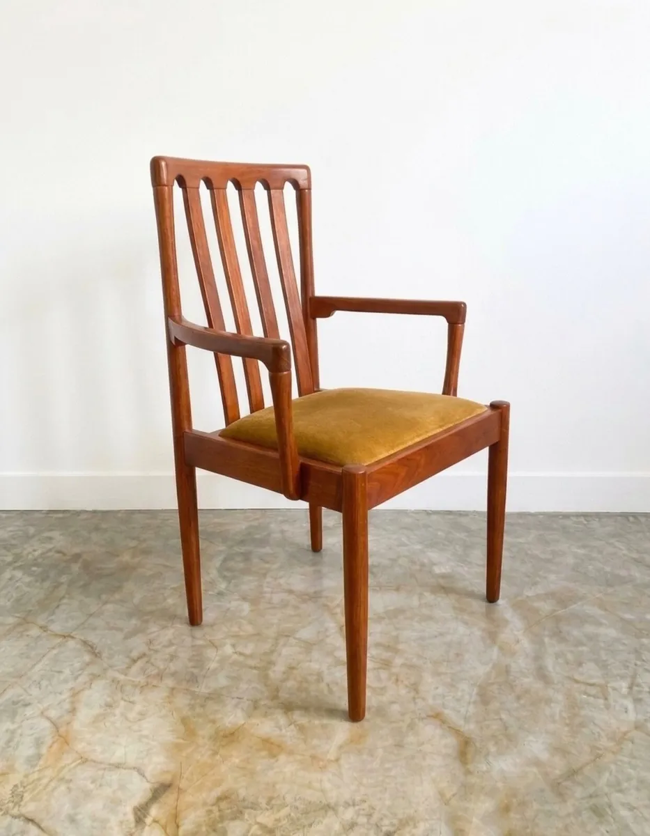 6 Vintage Mid Century Teak Dining Chairs - Image 4