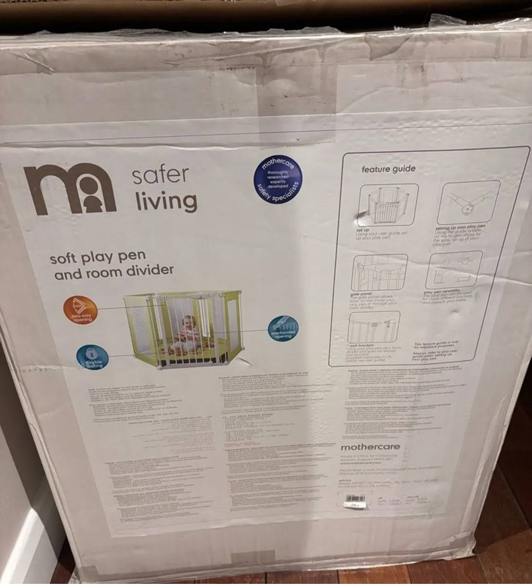 Mothercare Safer Living Soft Play Pen + Room Divider - 6 Panel Lime Green - SH01 - Image 3