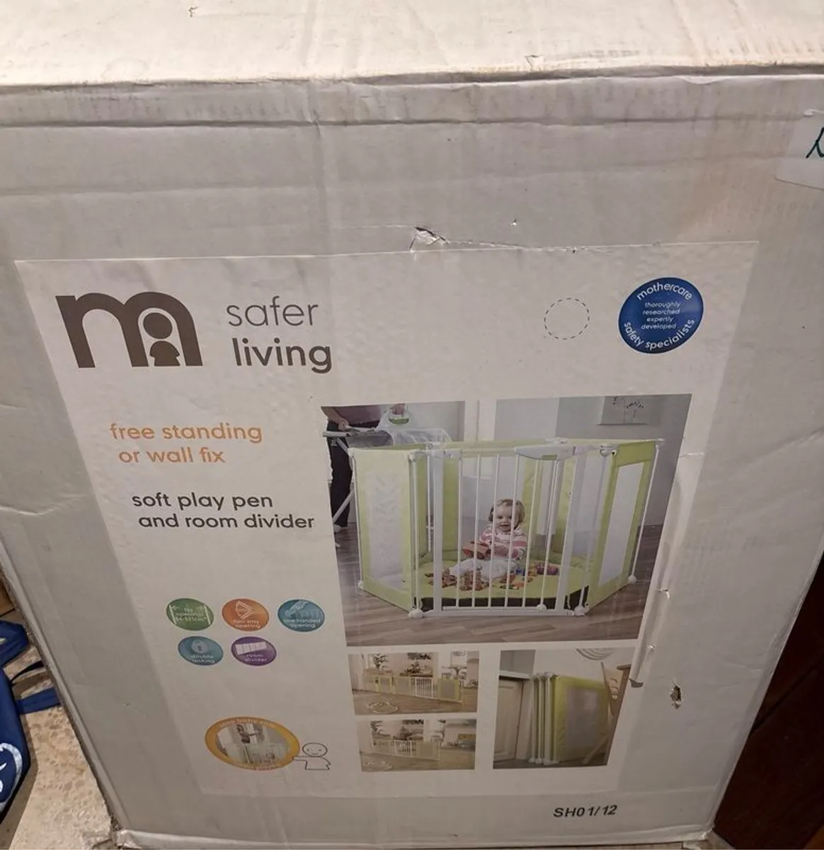 Mothercare Safer Living Soft Play Pen + Room Divider - 6 Panel Lime Green - SH01 - Image 2