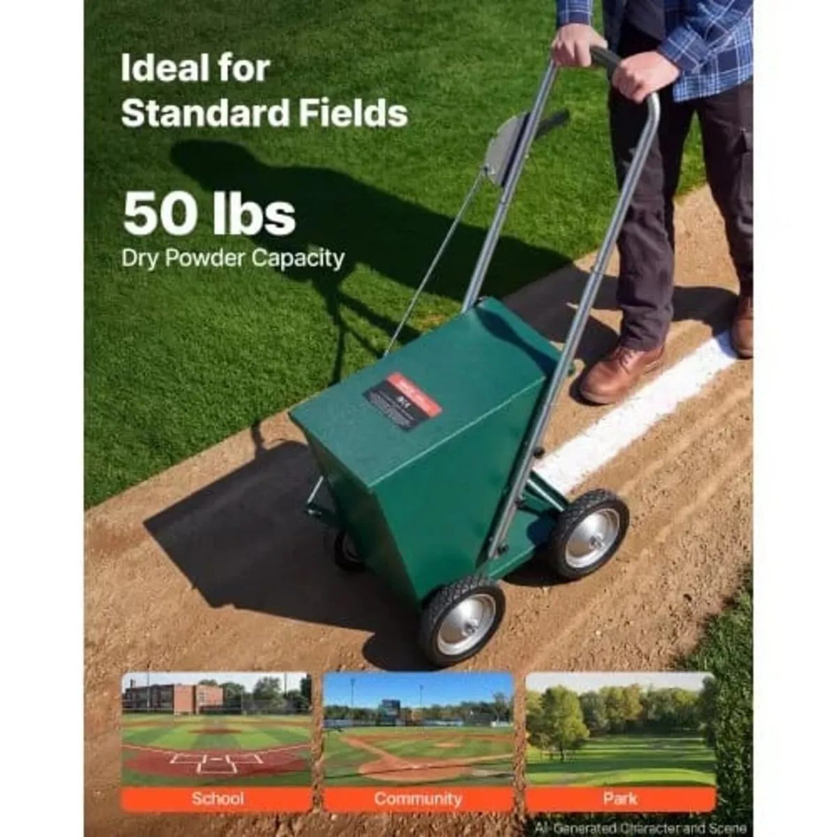 Steel Dry Line Marker 22.7kg Powder Capacity Field - Image 3