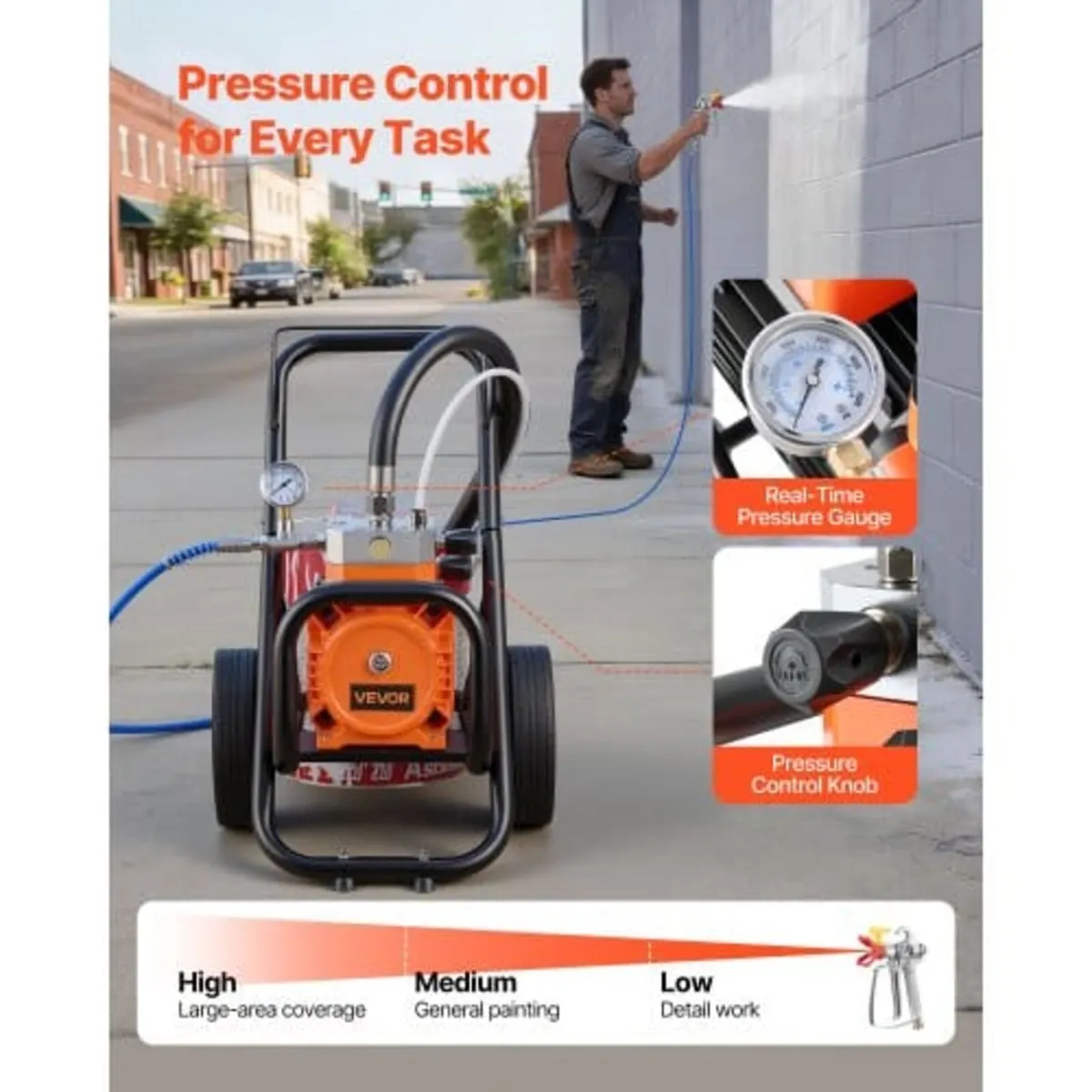 Diaphragm Airless Paint Sprayer, 2000 W Efficient - Image 2
