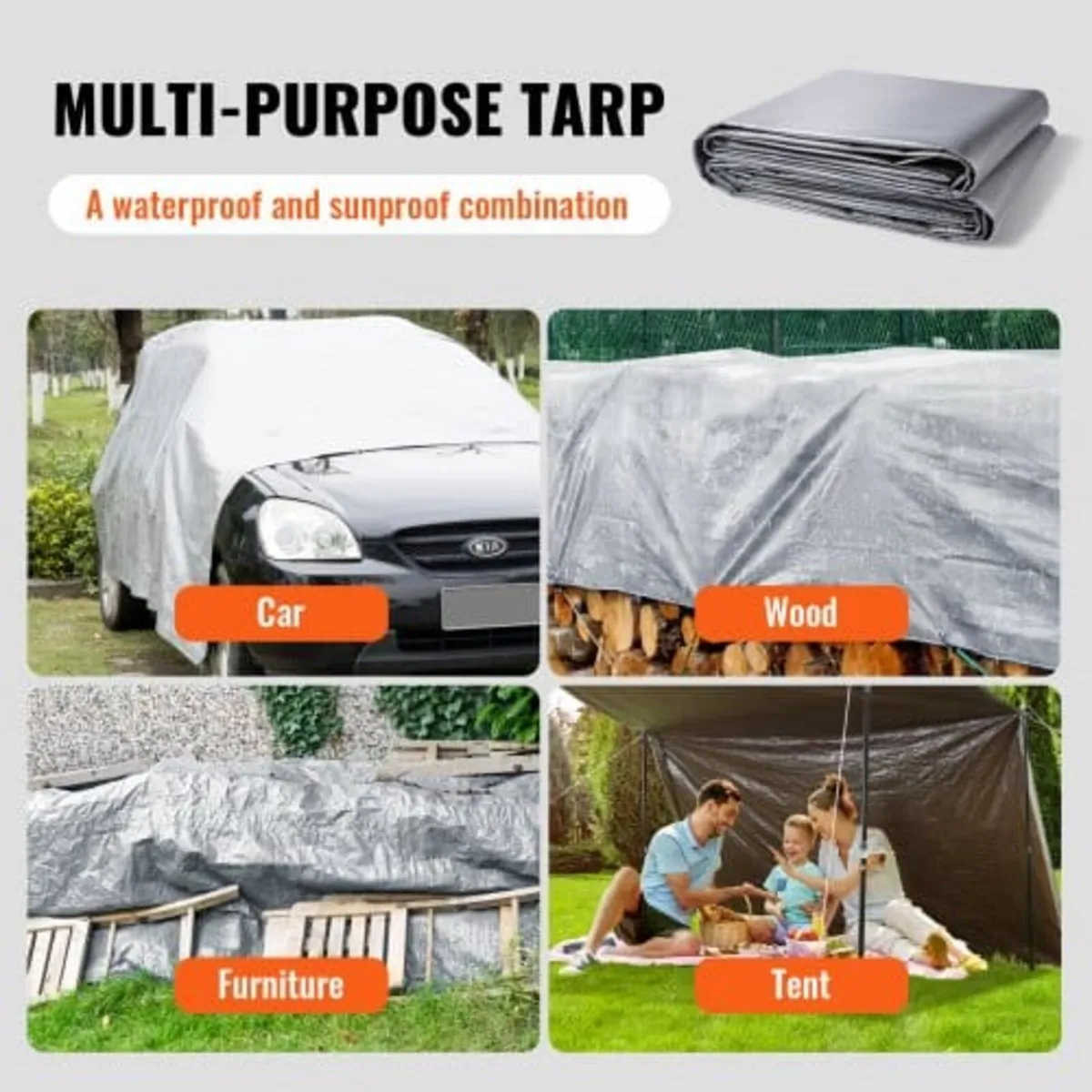 Tarp Waterproof 487.7 x 609.6 cm, Plastic Poly Tar - Image 4