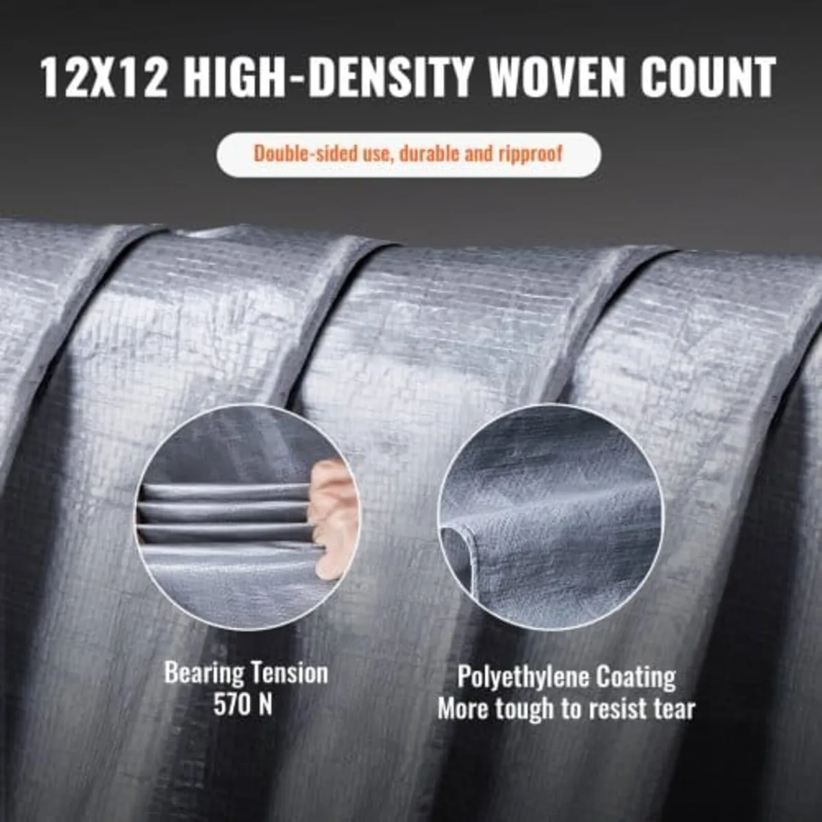 Tarp Waterproof 487.7 x 609.6 cm, Plastic Poly Tar - Image 3