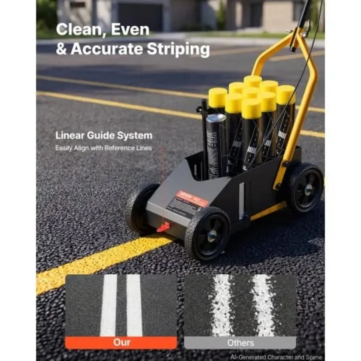 Striping Line Marking Machine 9-Can Capacity Black - Image 2
