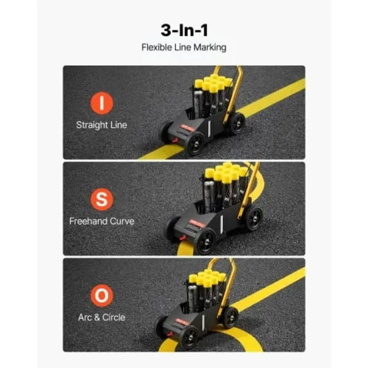 Striping Line Marking Machine 9-Can Capacity Black - Image 3