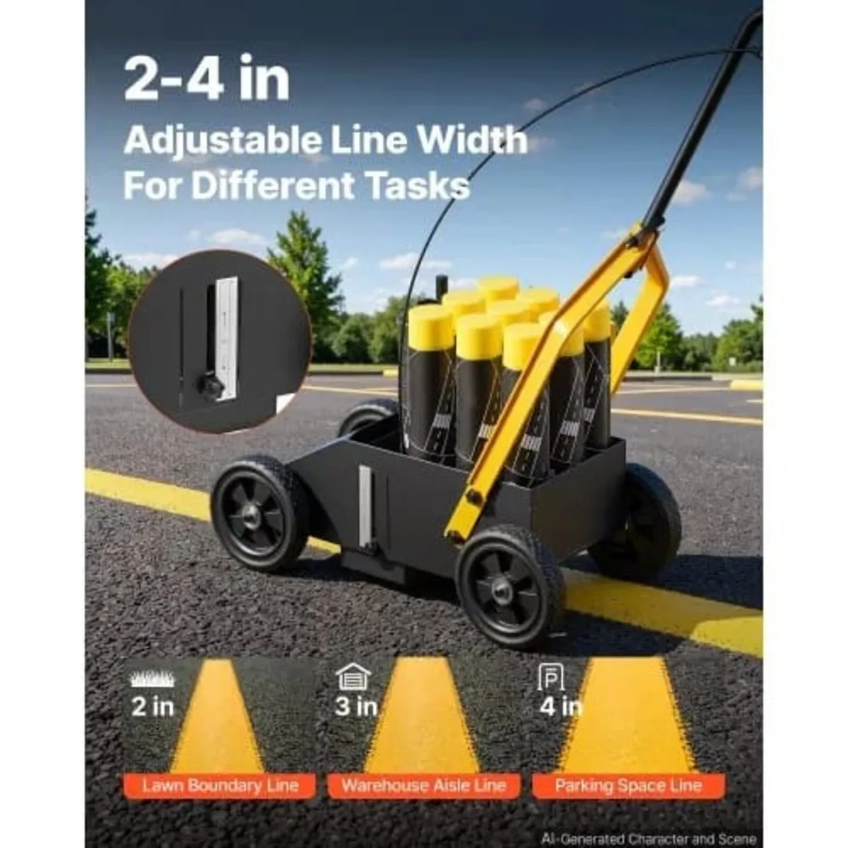 Striping Line Marking Machine 9-Can Capacity Black - Image 4