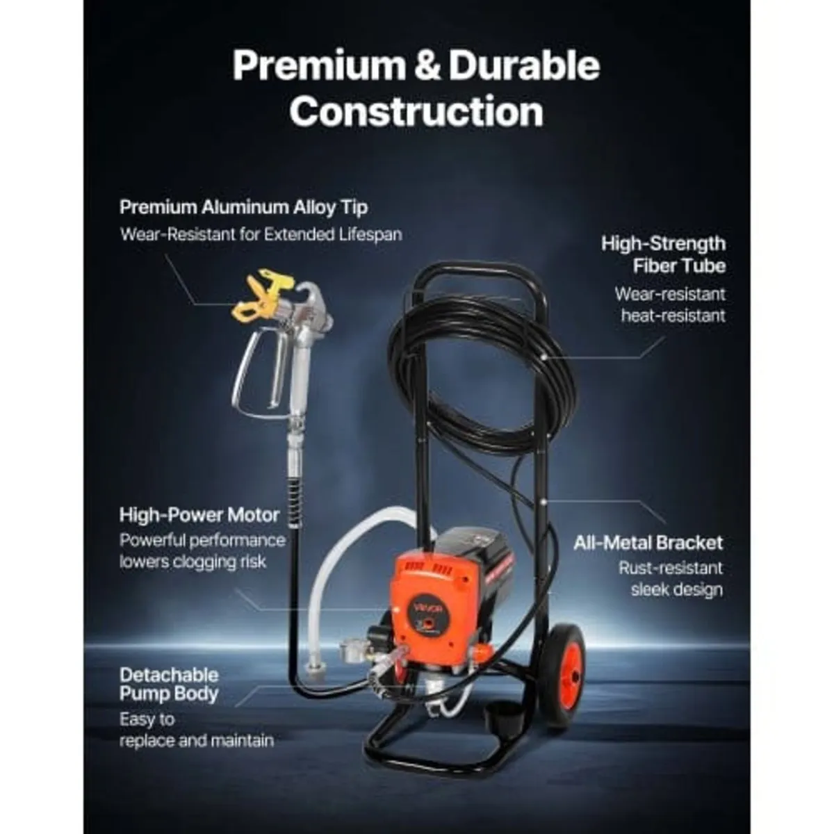 Stand Airless Paint Sprayer, 900W, 3300PSI High Pr - Image 3