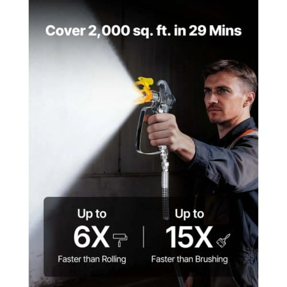 Stand Airless Paint Sprayer, 900W, 3300PSI High Pr - Image 4