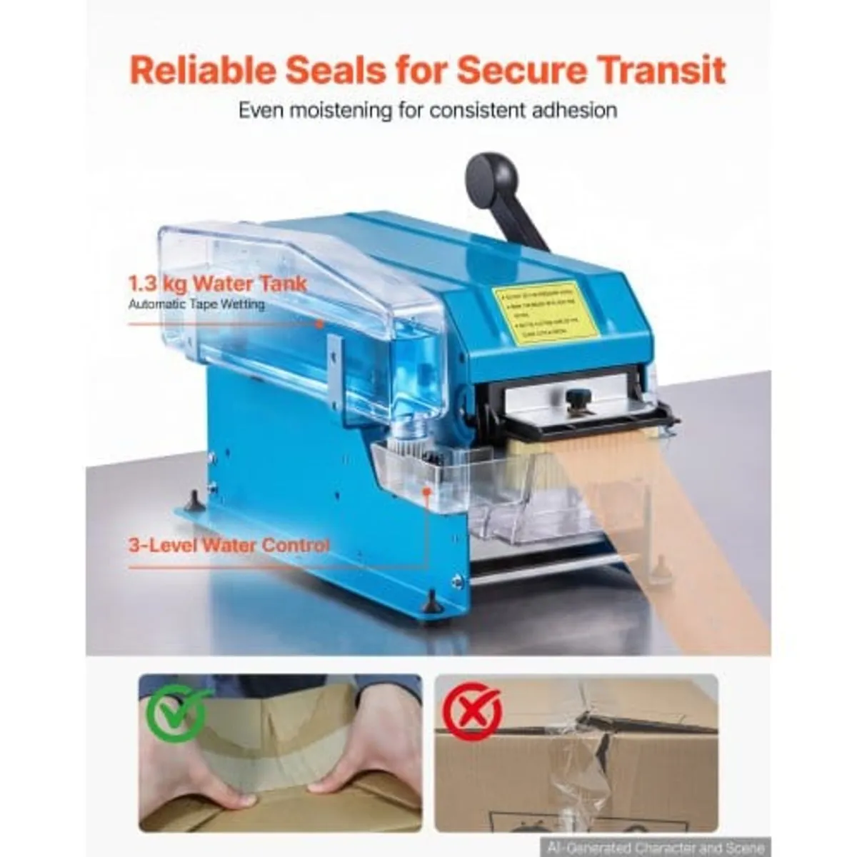 Water-Activated Tape Dispenser 4–40 Inch Kraft Gum - Image 2