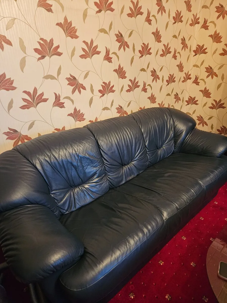 3 seater & 1 seat leather couch - Image 1