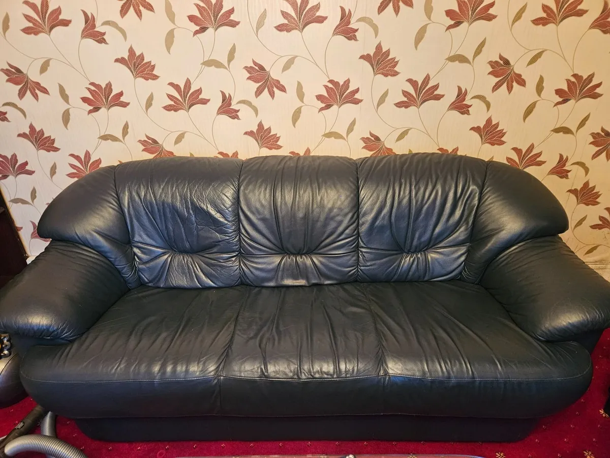 3 seater & 1 seat leather couch - Image 2