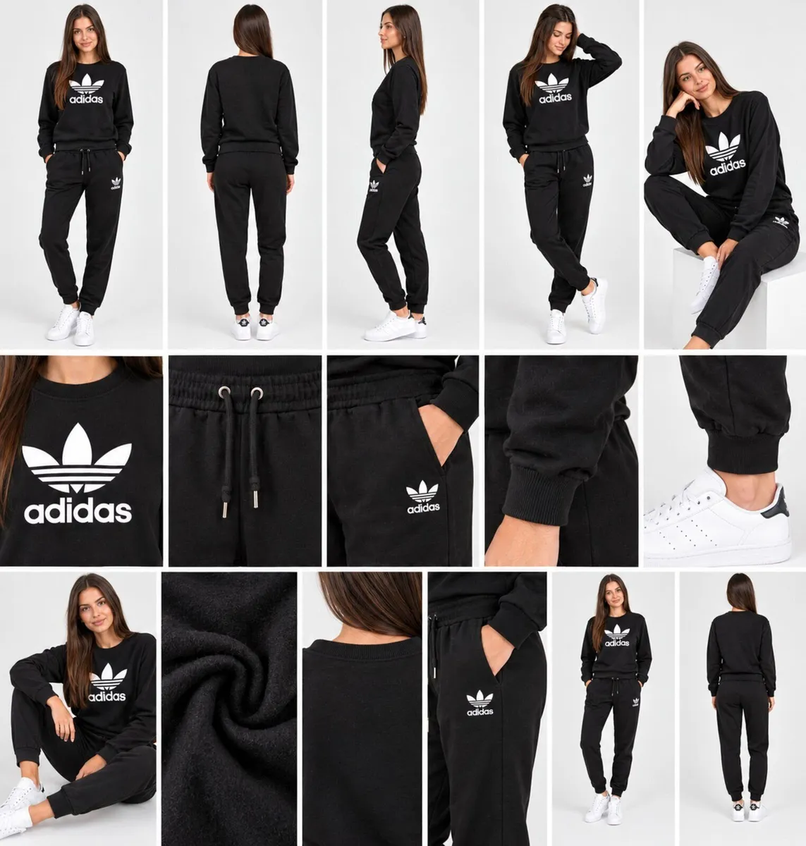 Adidas Black Tracksuit Set – Sweatshirt s-xl - Image 2