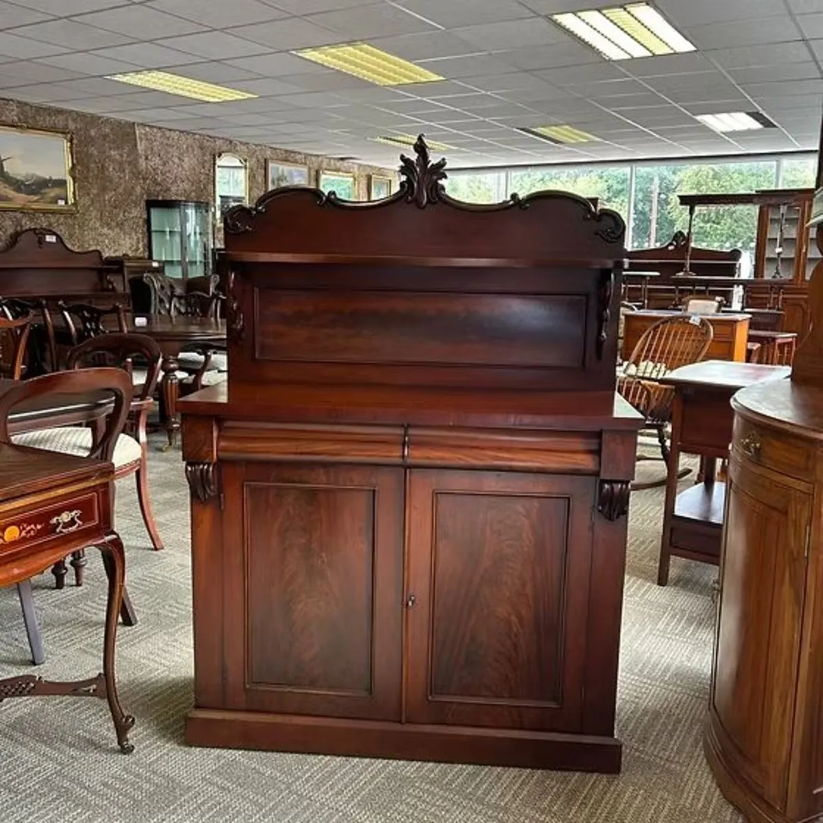 Fabulous mahogany Victorian two door chiffonierr.