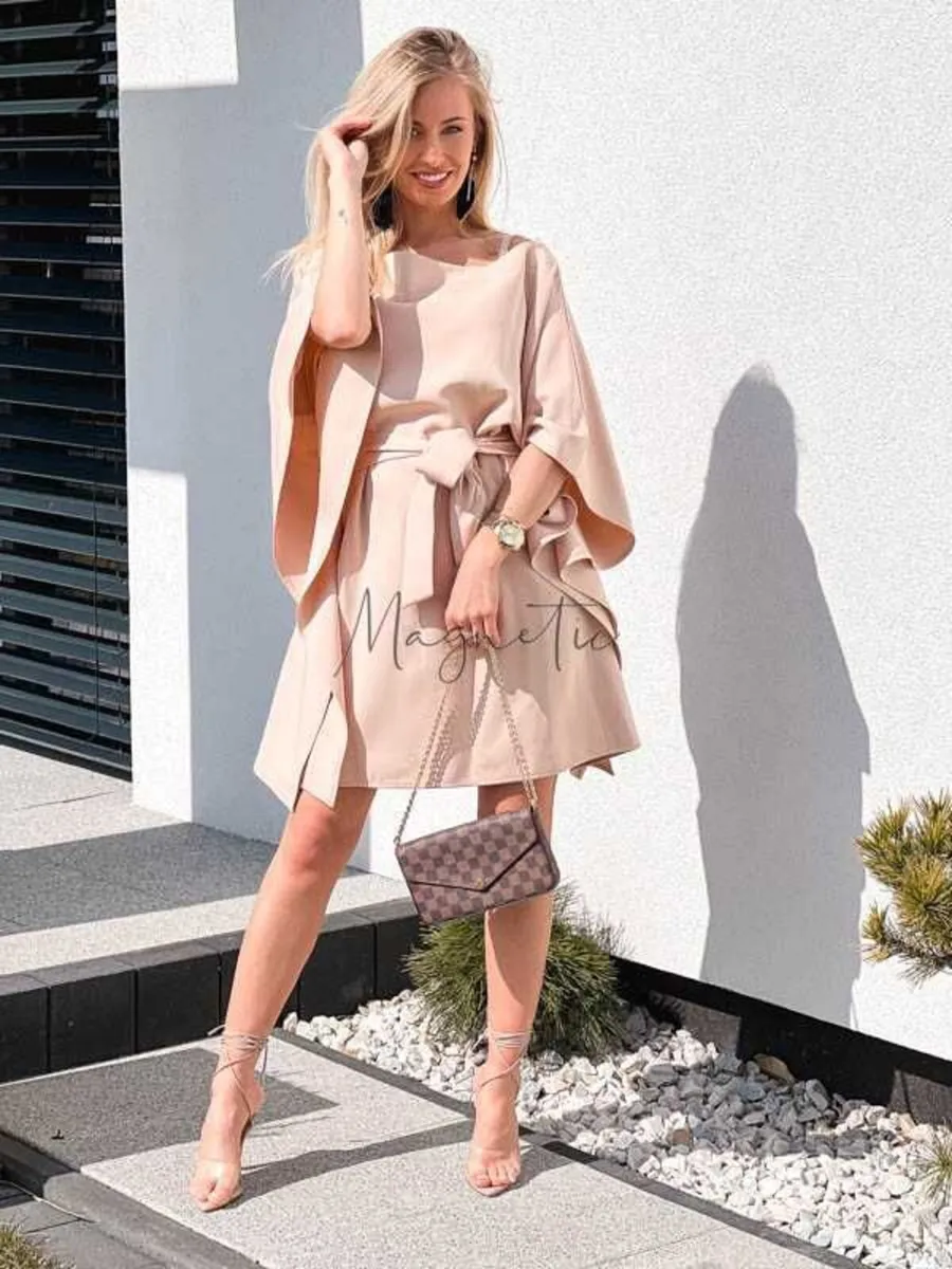 Dress batwings Oversize beige Xs-XL - Image 2