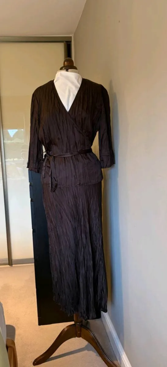 2 Piece Chocolate Brown Kaliko Suit. - Image 1