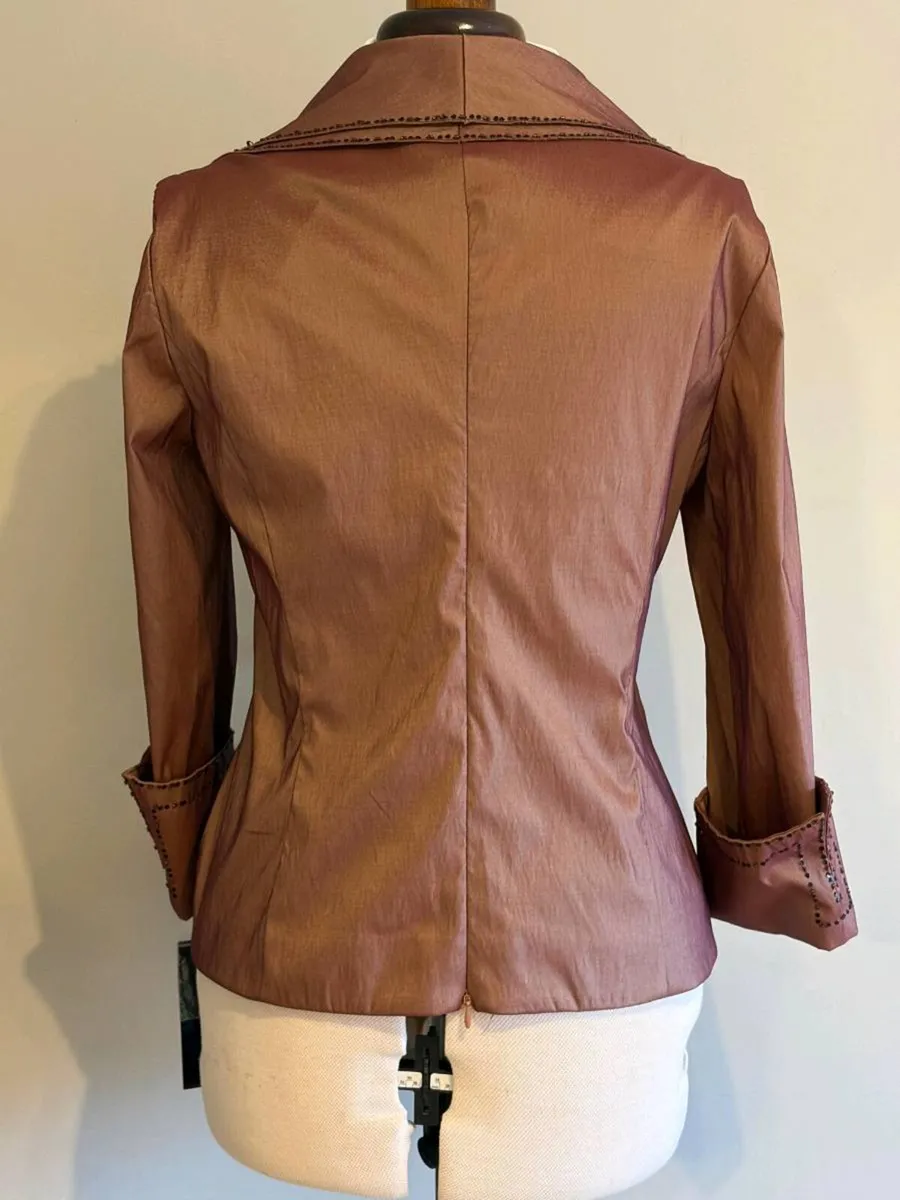 Designer Dress Bronze Blouse with beaded trim. - Image 3