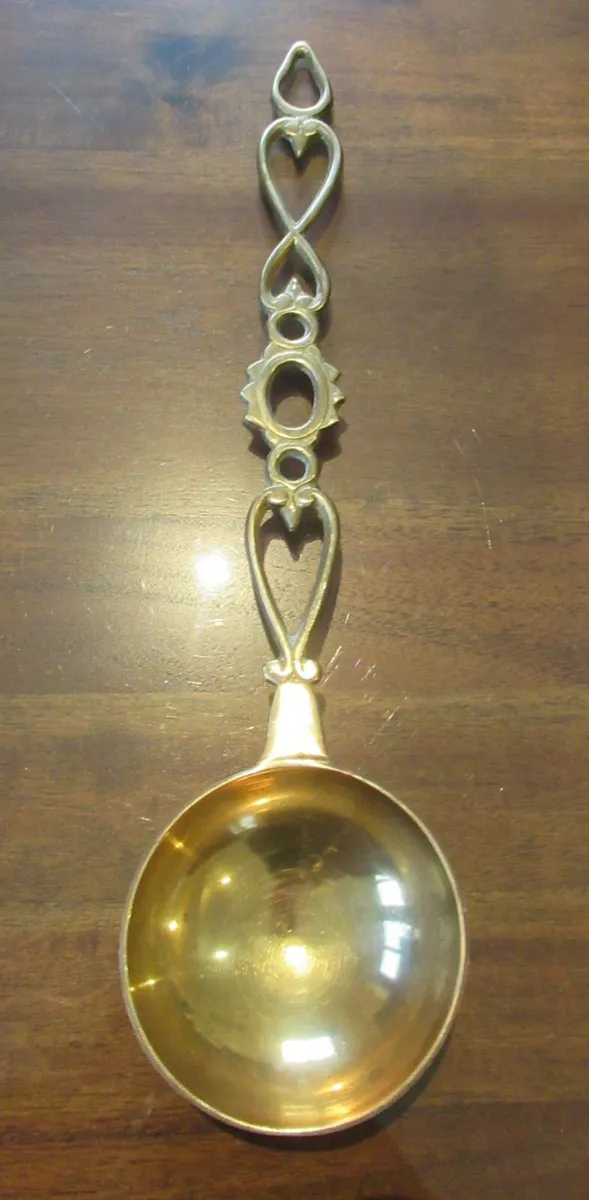 antique vintage love cottage spoon brass pub fire - Image 2
