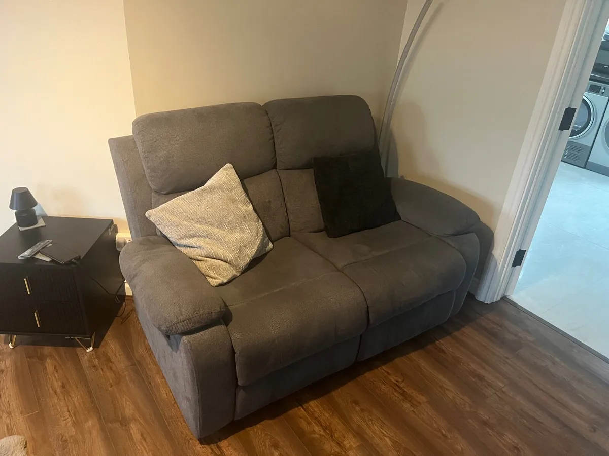 Grey 2 seater recliner sofa - Image 2