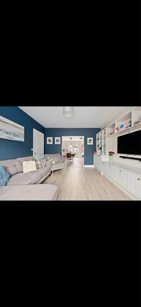 Large grey media wall & TV storage unit - Image 2