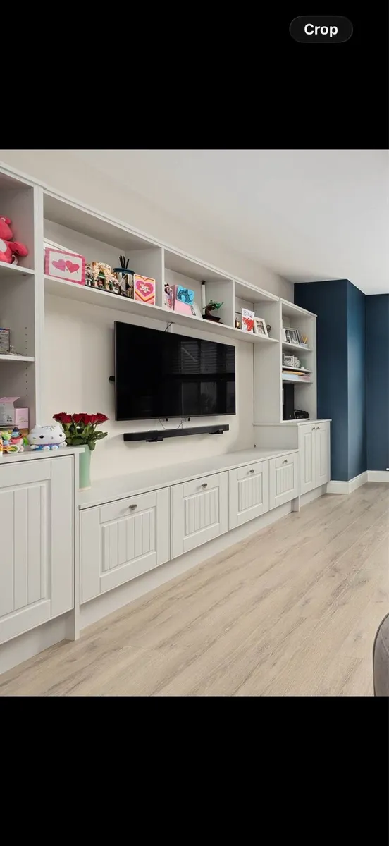 Large grey media wall & TV storage unit - Image 3