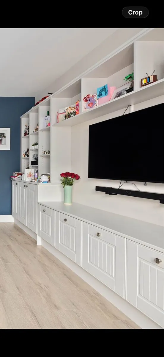 Large grey media wall & TV storage unit - Image 4