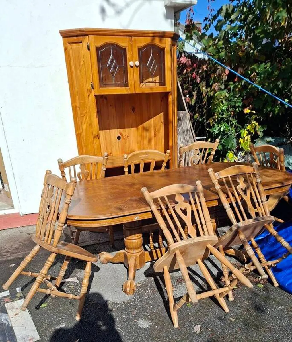 Pine Table With 7 Chairs, have to go, No Room - Image 4