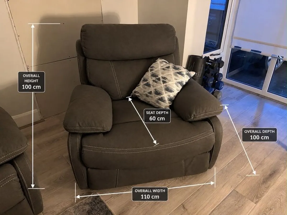 reclining sofa and arm chair - Image 2