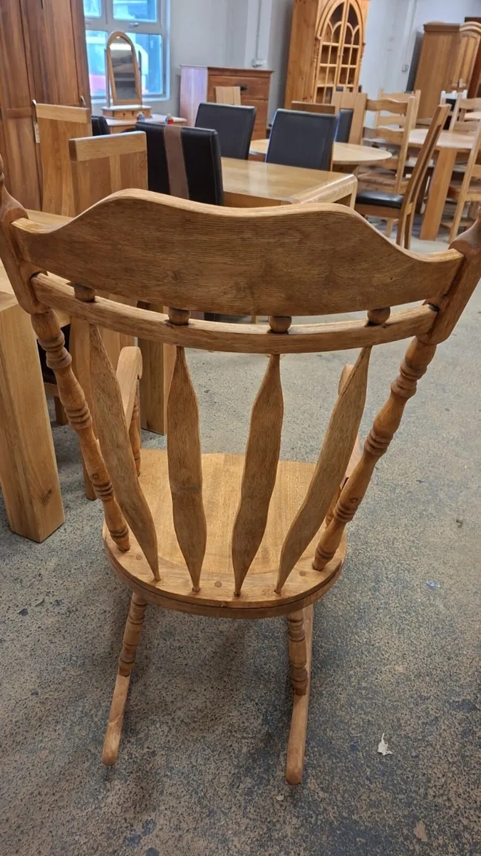 Vintage carved back oak rocking chair - Image 4