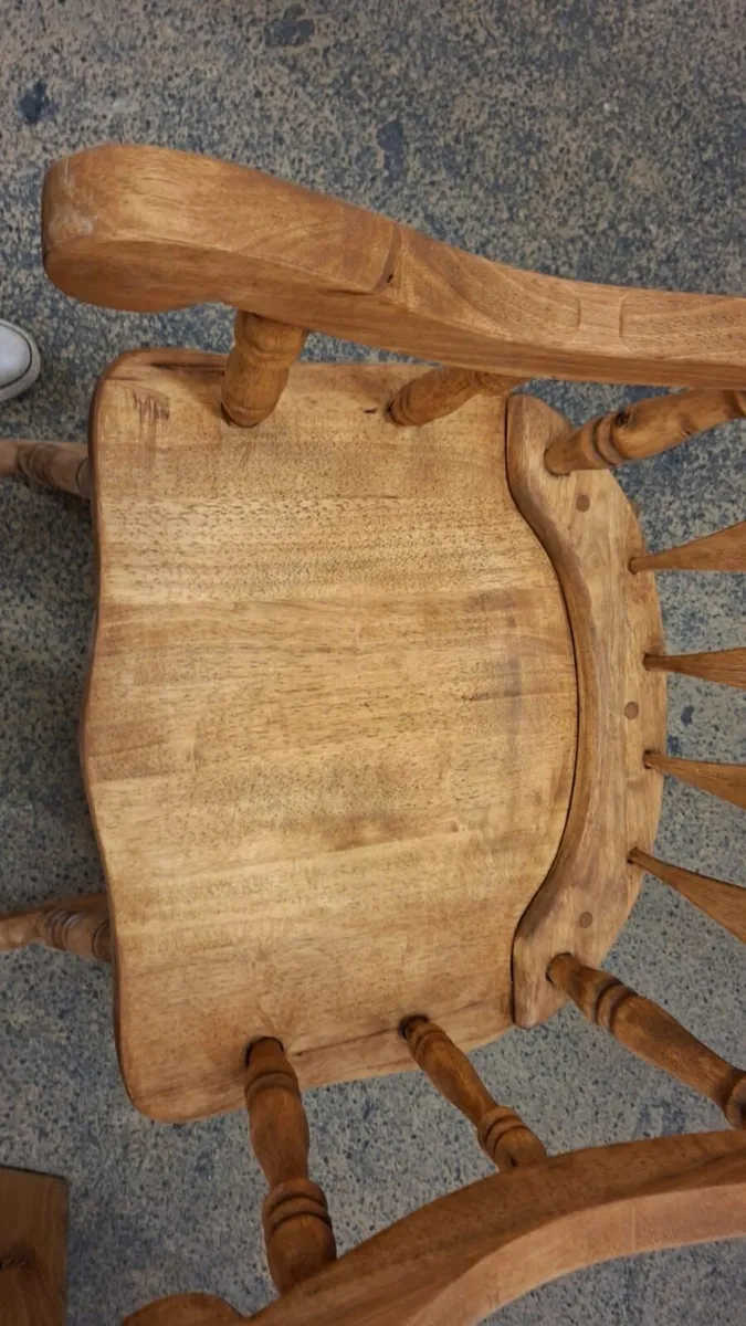Vintage carved back oak rocking chair - Image 4