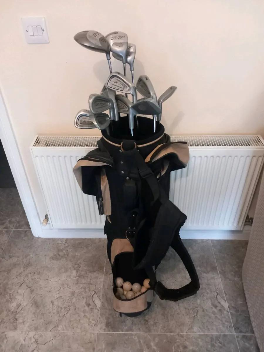 West coast cavity back golf clubs and bag. - Image 1