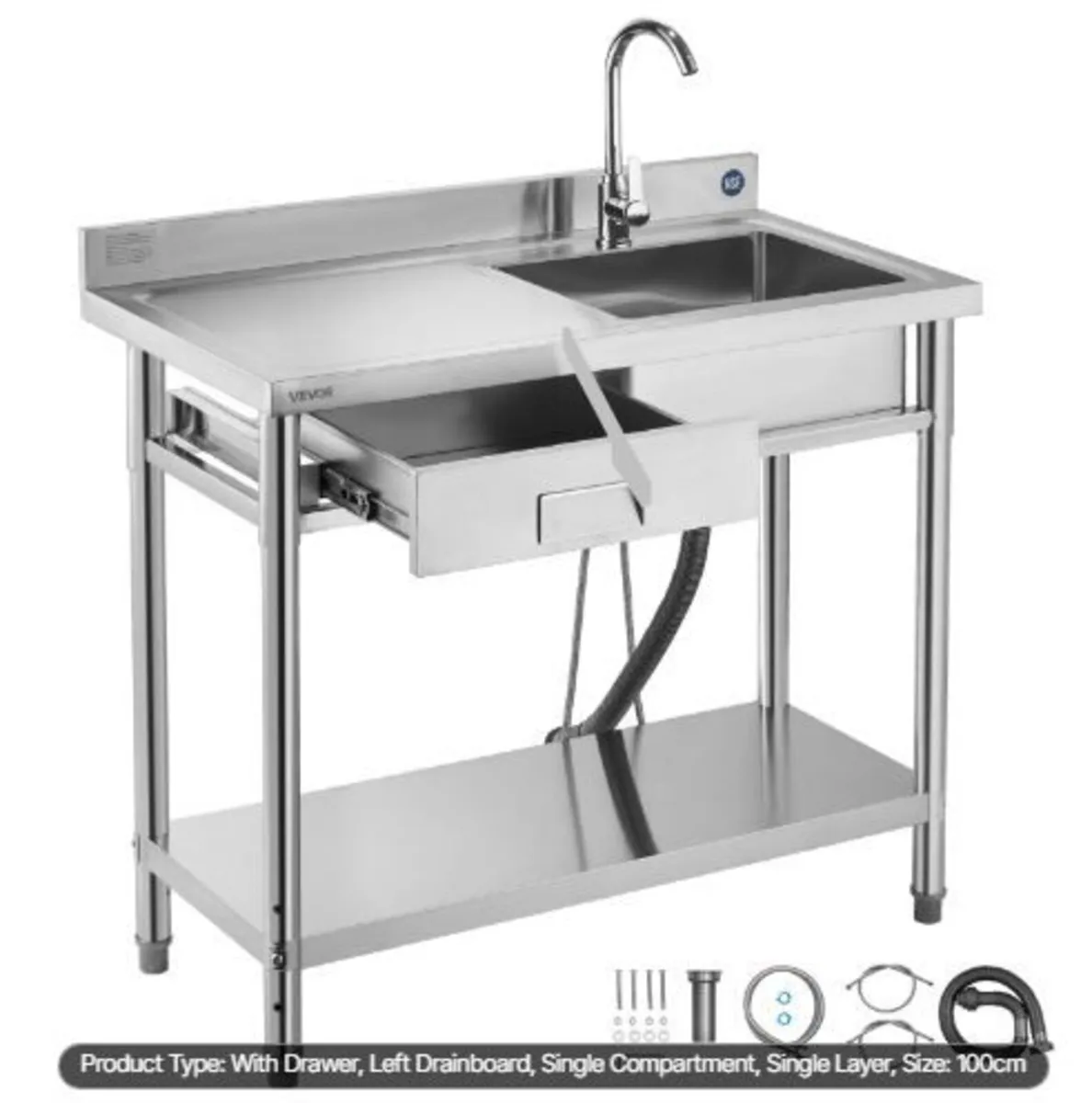 Stainless Steel Utility Sink, Free Standing - Image 2