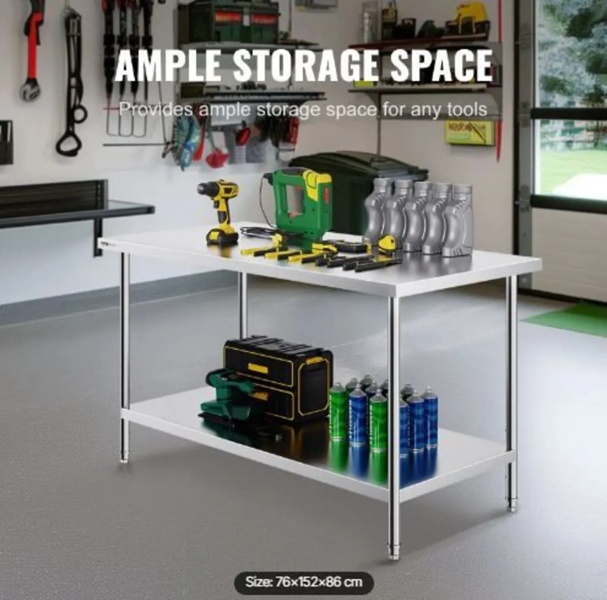 Stainless Steel Prep Table, 30 x 60 x 34 Inch - Image 2