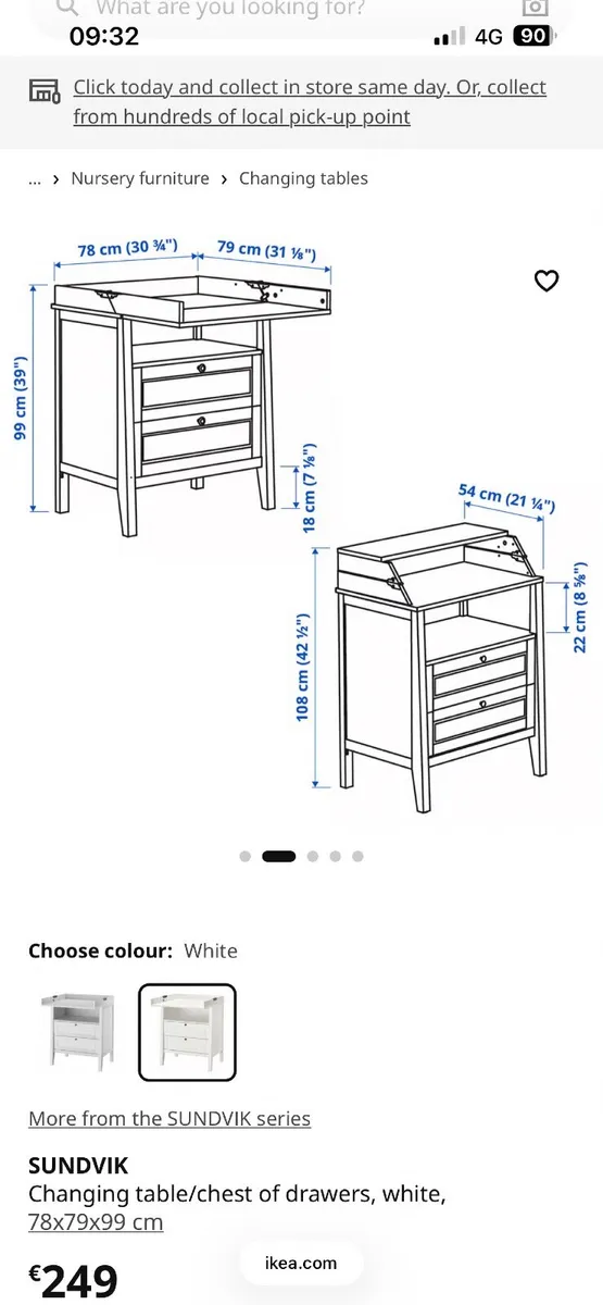 Changing table SUNDVIK Ikea - Image 3