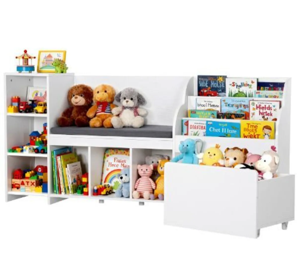 Kids Reading Nook, Wooden Storage - Image 4