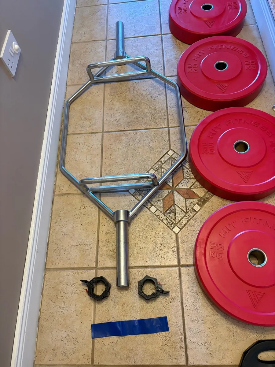 20KG HEX SHRUG SQUAT BAR + OLY WEIGHTS! - Image 2