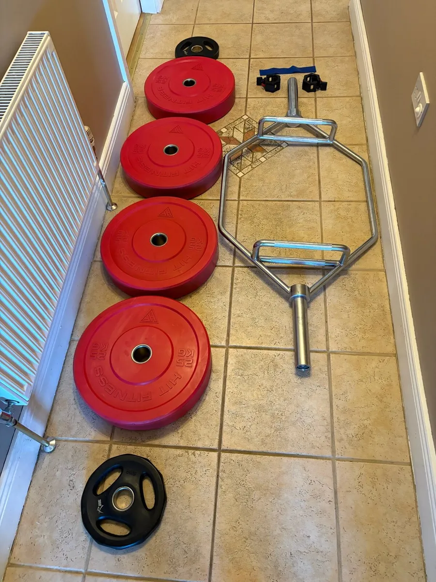 20KG HEX SHRUG SQUAT BAR + OLY WEIGHTS! - Image 3