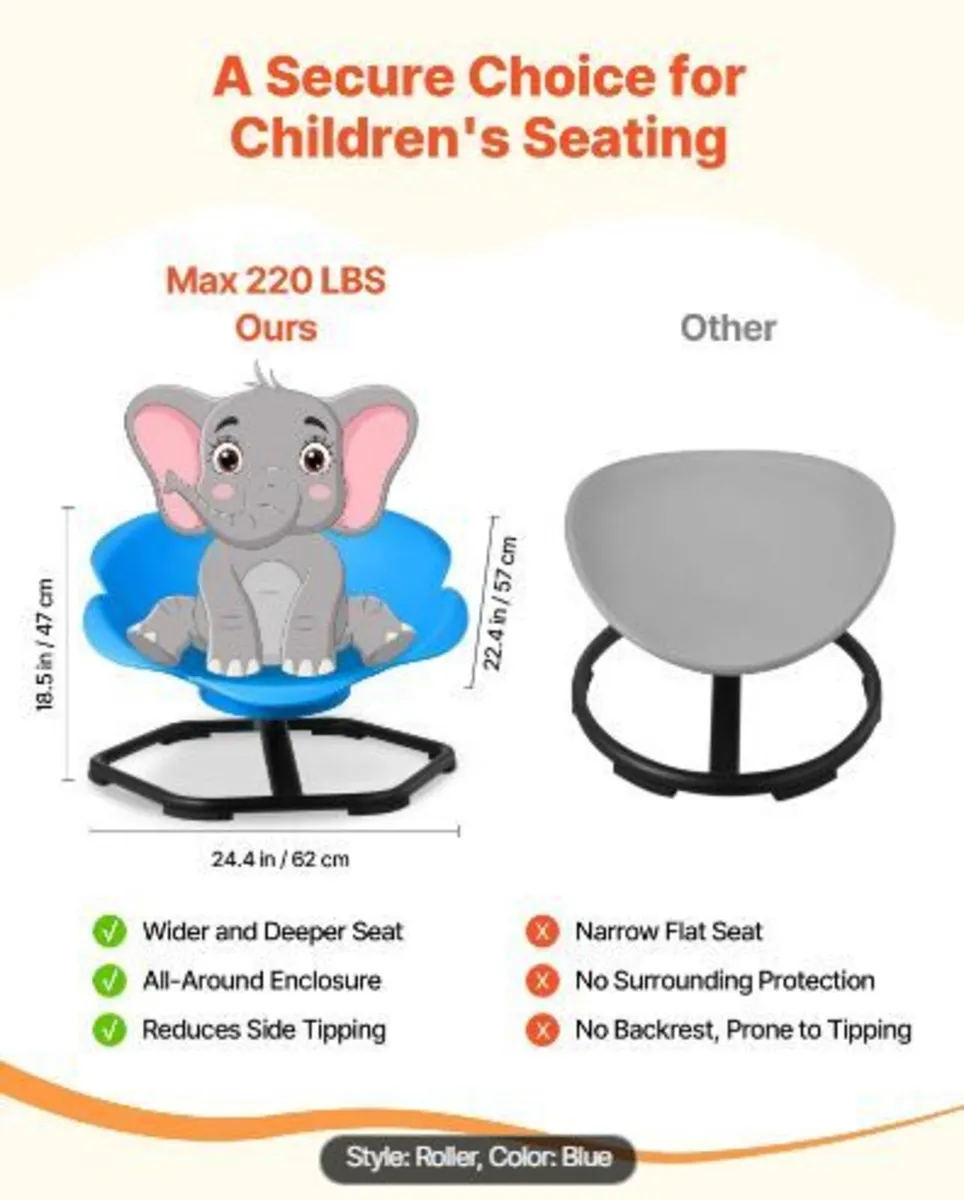 Kids Swivel Chair, 220 lbs Capacity - Image 2