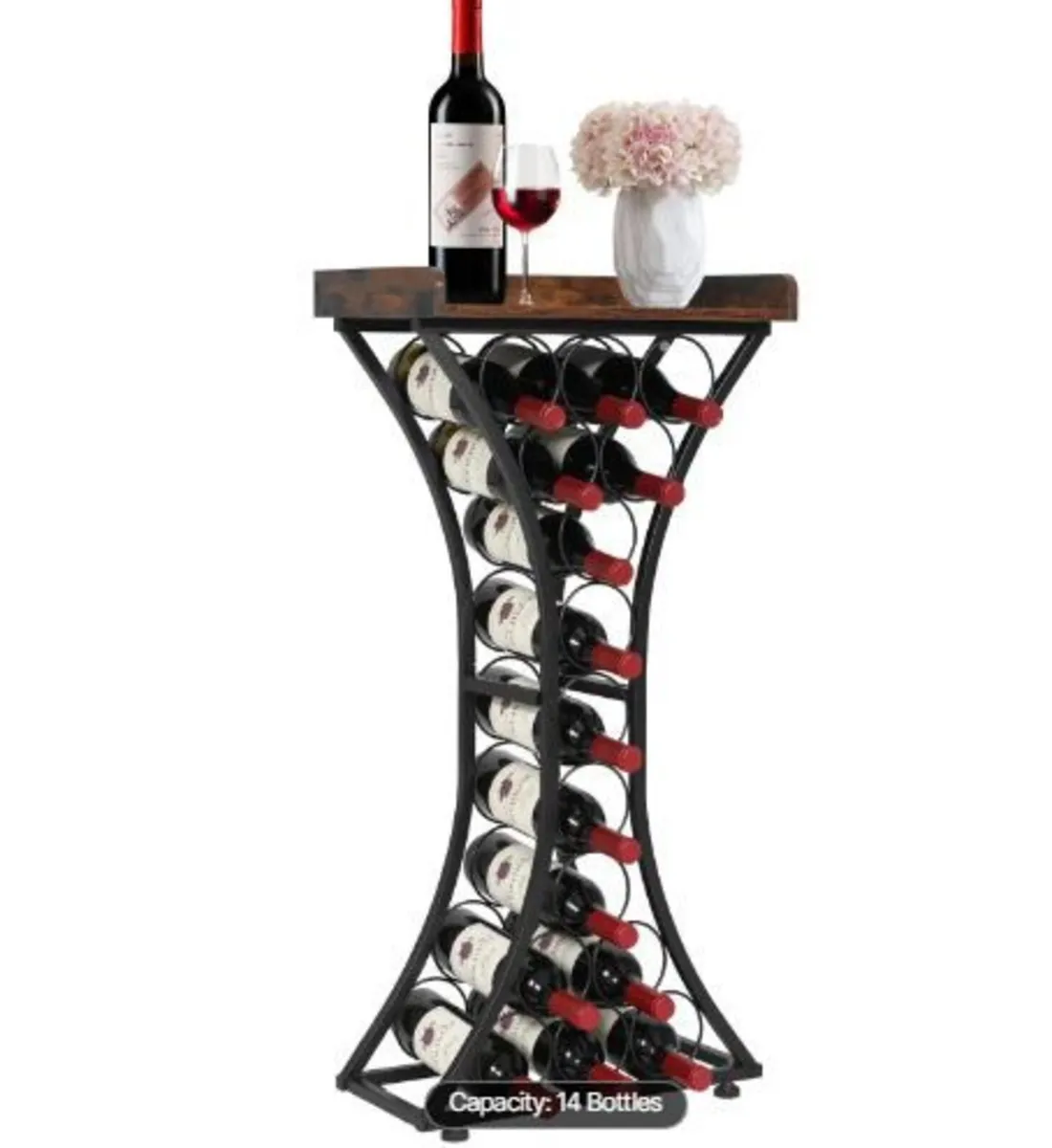 15 Bottle Wine Rack,Iron Freestanding Floor - Image 2