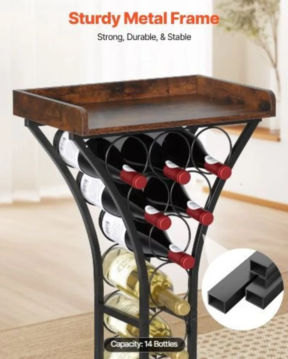 15 Bottle Wine Rack,Iron Freestanding Floor - Image 3