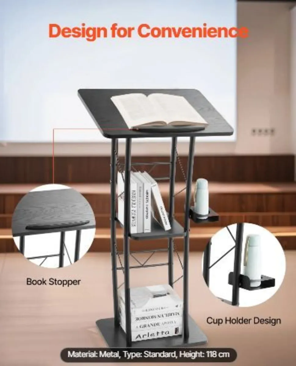 Podium Stand, 1180 mm Metal Lectern - Image 4