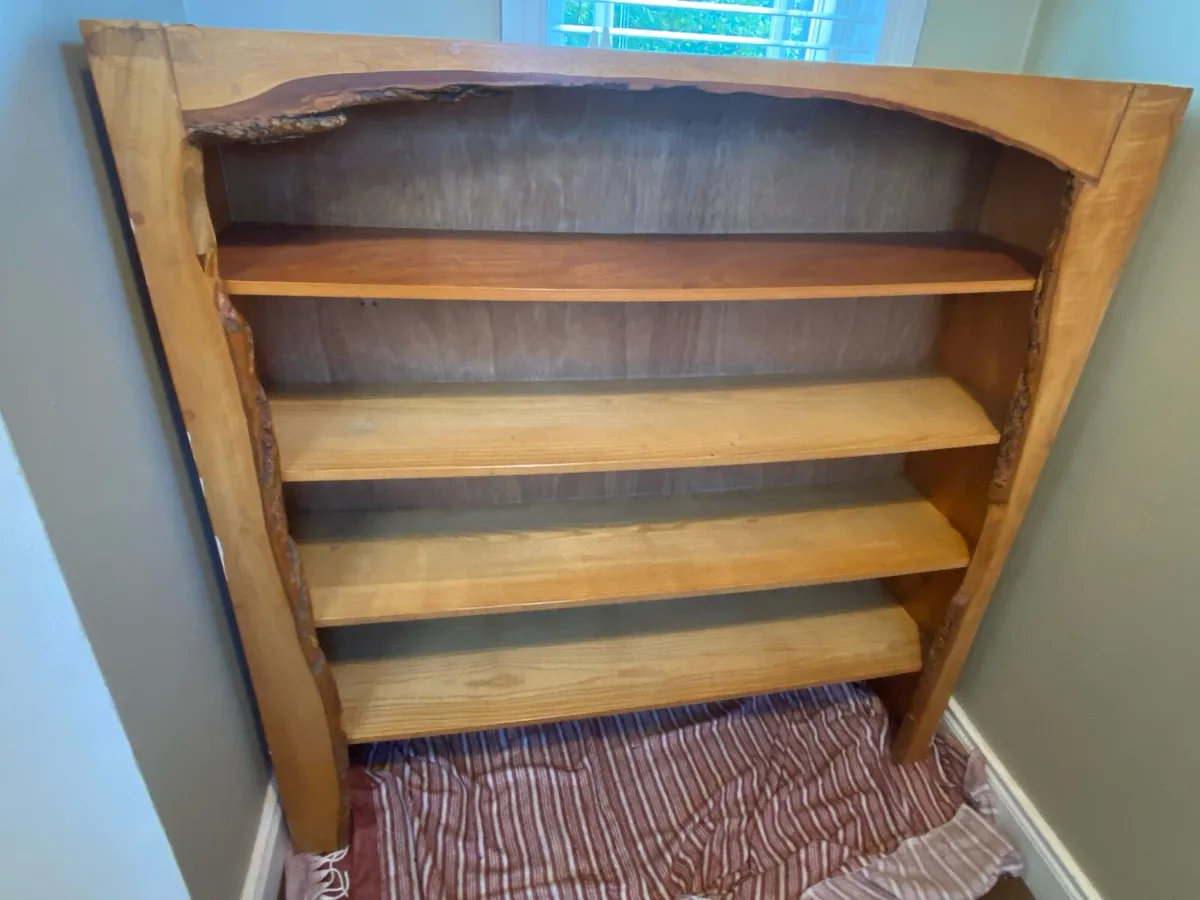 Solid Bookshelf with live edge detailing - Image 1