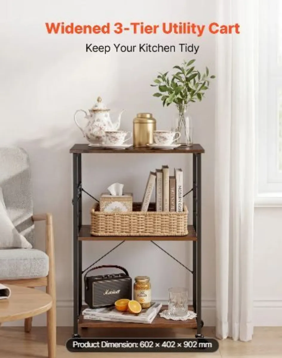 Kitchen Utility Cart, 3 Tier 60 cm - Image 1