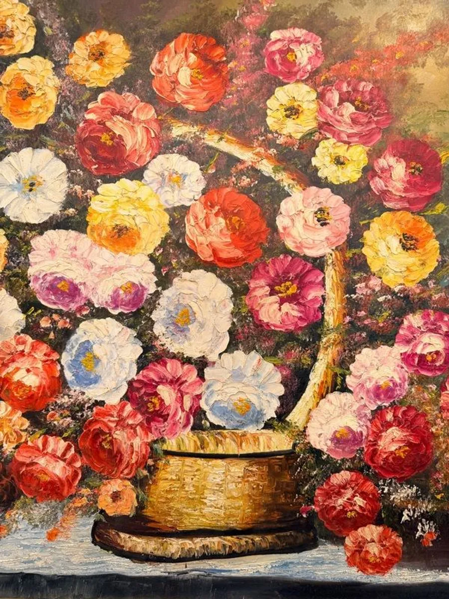 Monumental Floral Still Life Oil Painting - Image 3