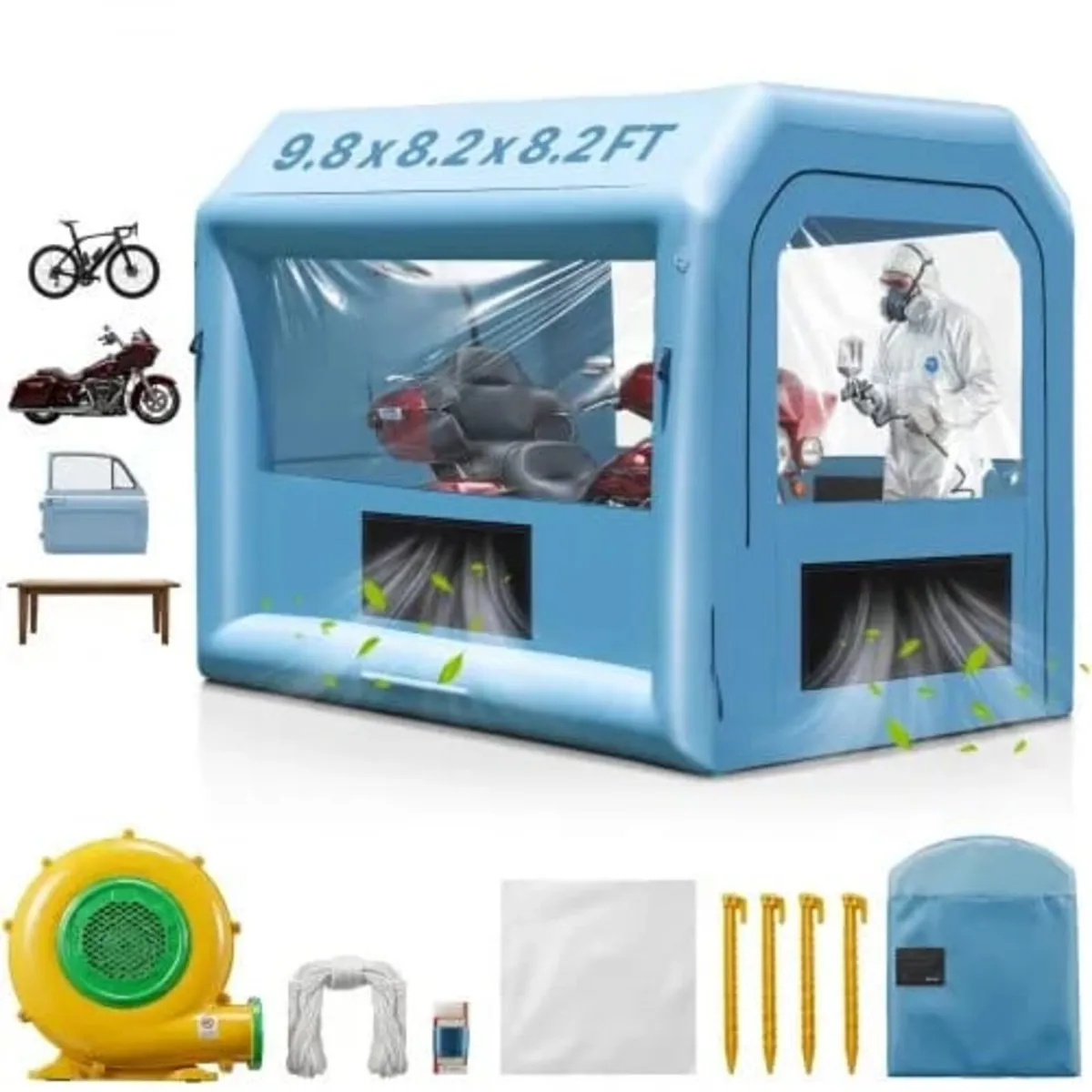 Inflatable Paint Booth, 9.8 x 8.2 x 8.2 ft/3 x 2.5 - Image 1