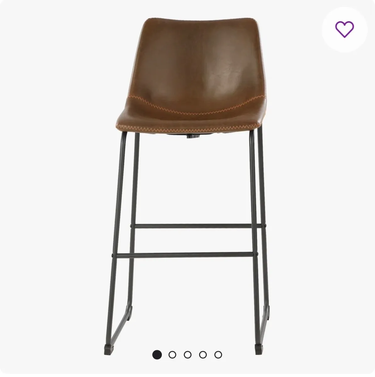 3 x Williston Forge Williams Faux Leather BarStool - Image 3