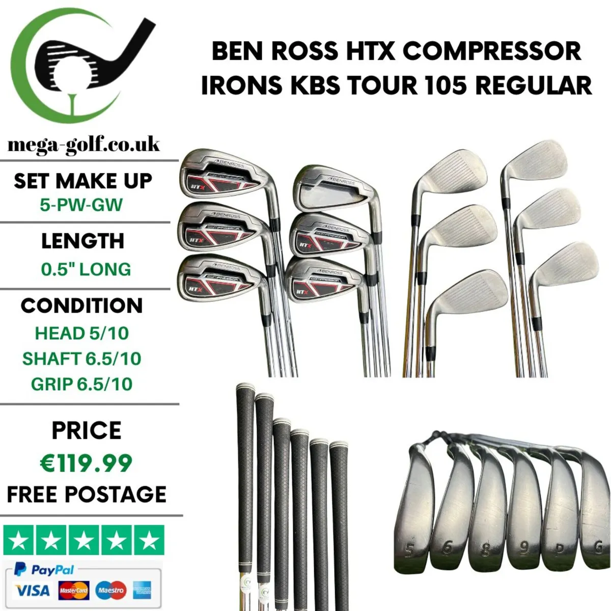 Ben Ross HTX Compressor Irons /5-Pw-Gw (No 7 Iron) - Image 1