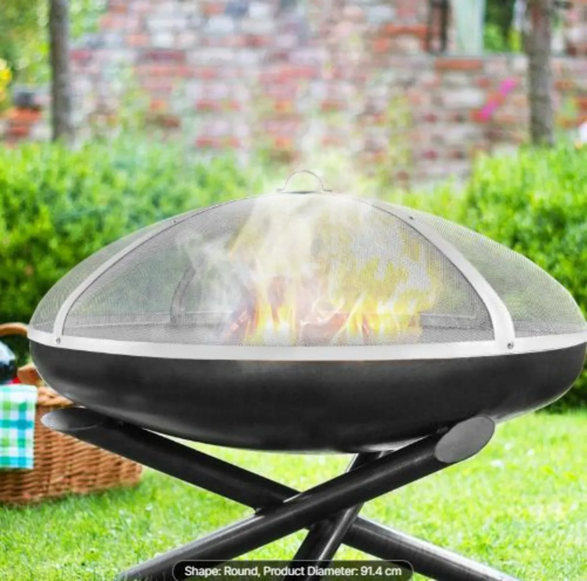 Fire Pit Spark Screen Round 36", Reinforced Heavy - Image 2