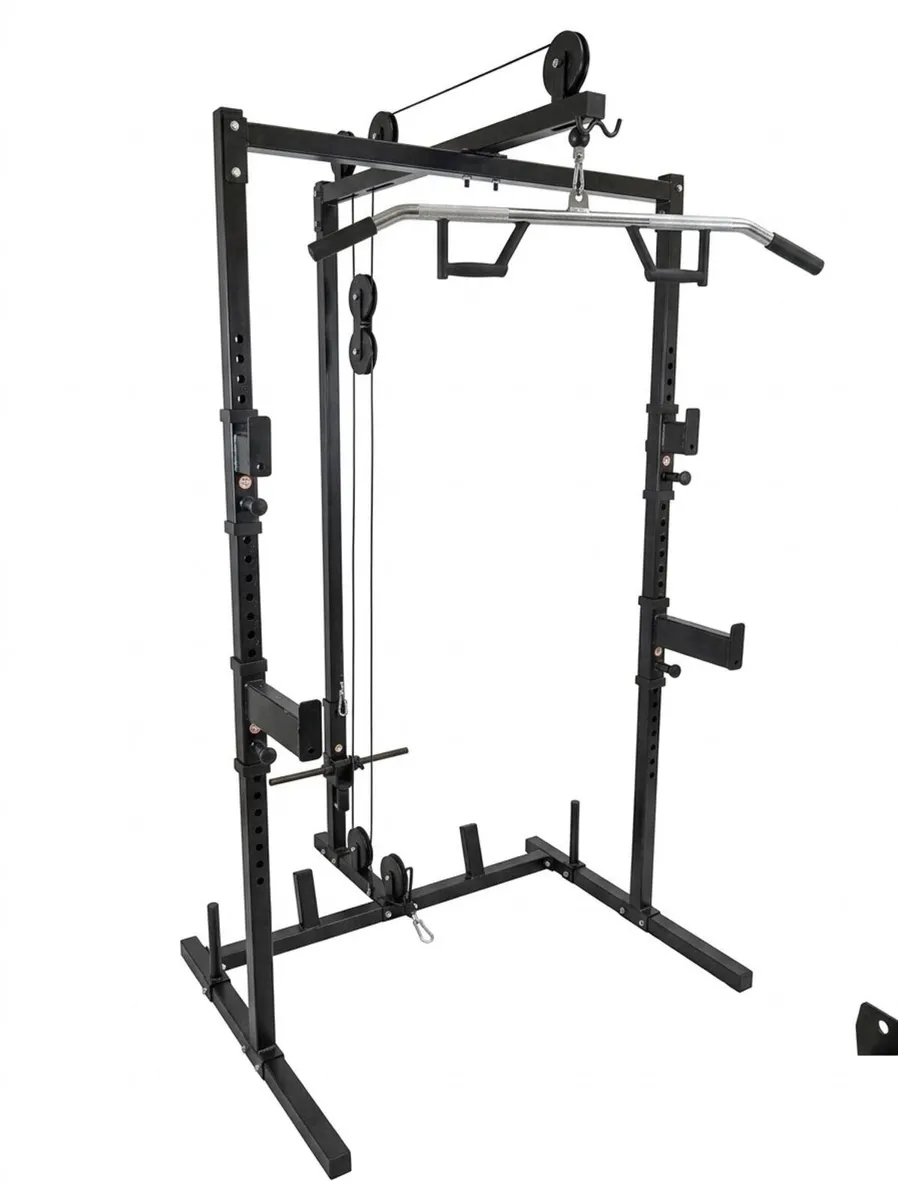 York Fitness Modular Half Rack, Lat Pulldown, Row - Image 1